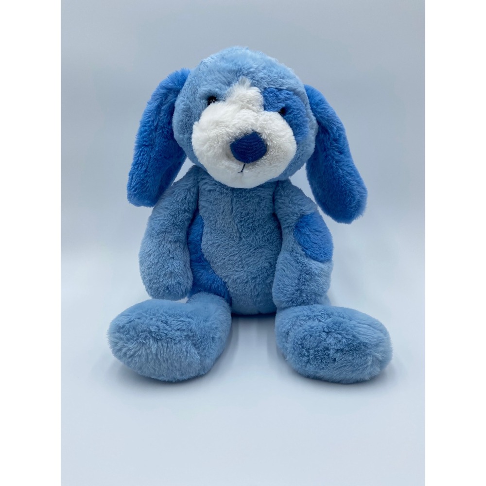 Kid Connection Plush Dog Blue Patchwork Floppy Ear Weighted SL13631